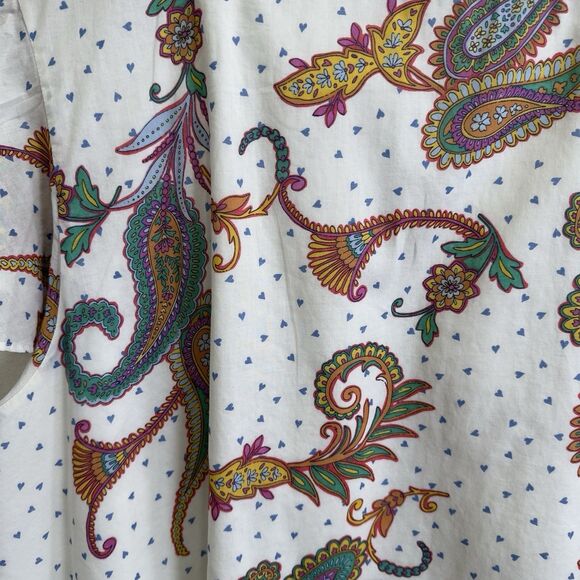 Talbots Top Womens 3X Plus Floral Tropical Breathable Beach‎ Cotton Boho Coastal - Picture 11 of 15